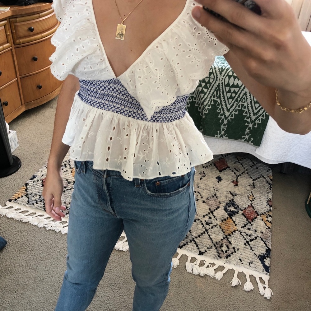 NWT Zara Embroidered Top
